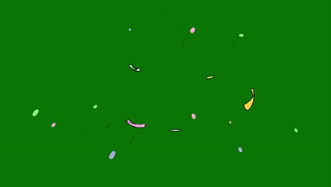 Colorful-Cartoon-Confetti-Party-Popper-Explosion---Isolated-on-Green-Screen-Background